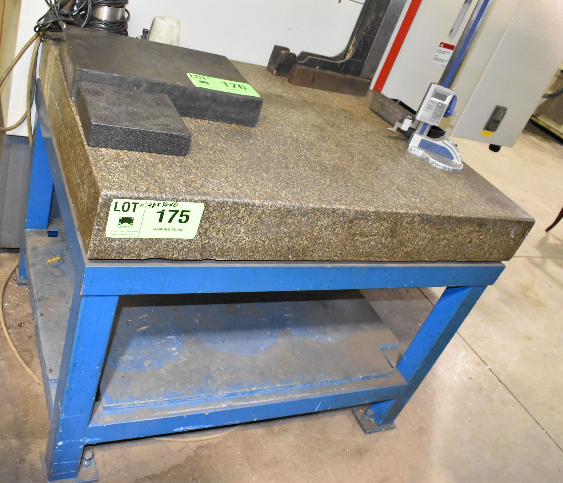 48"X36"X6" GRANITE SURFACE PLATE WITH STAND, S/N N/A [RIGGING FEE FOR LOT #175 - $25 USD PLUS