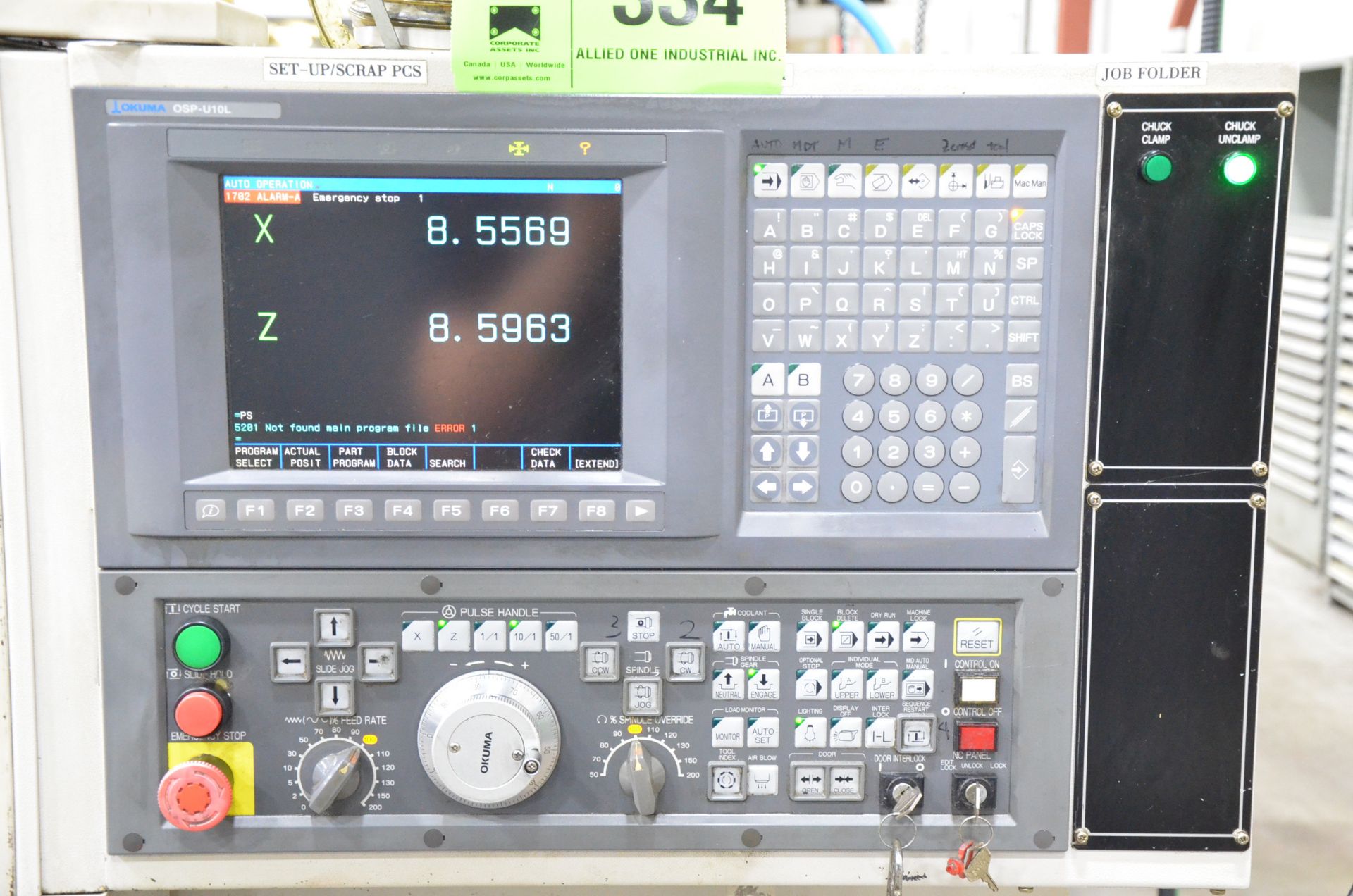 OKUMA (2006) ES-L8II CNC TURNING CENTER WITH OKUMA OSP-U10L CNC CONTROL, 17.72" SWING, 10.63" MAX - Image 7 of 13