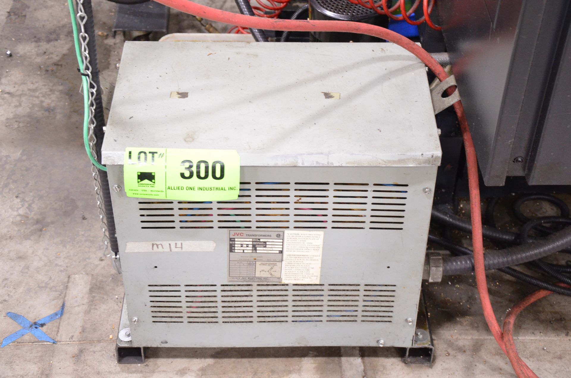 JVC 30KVA TRANSFORMER, 600-220V/3PH/60HZ, S/N 28843-30 (CI) [RIGGING FEE FOR LOT #300 - $50 CDN PLUS