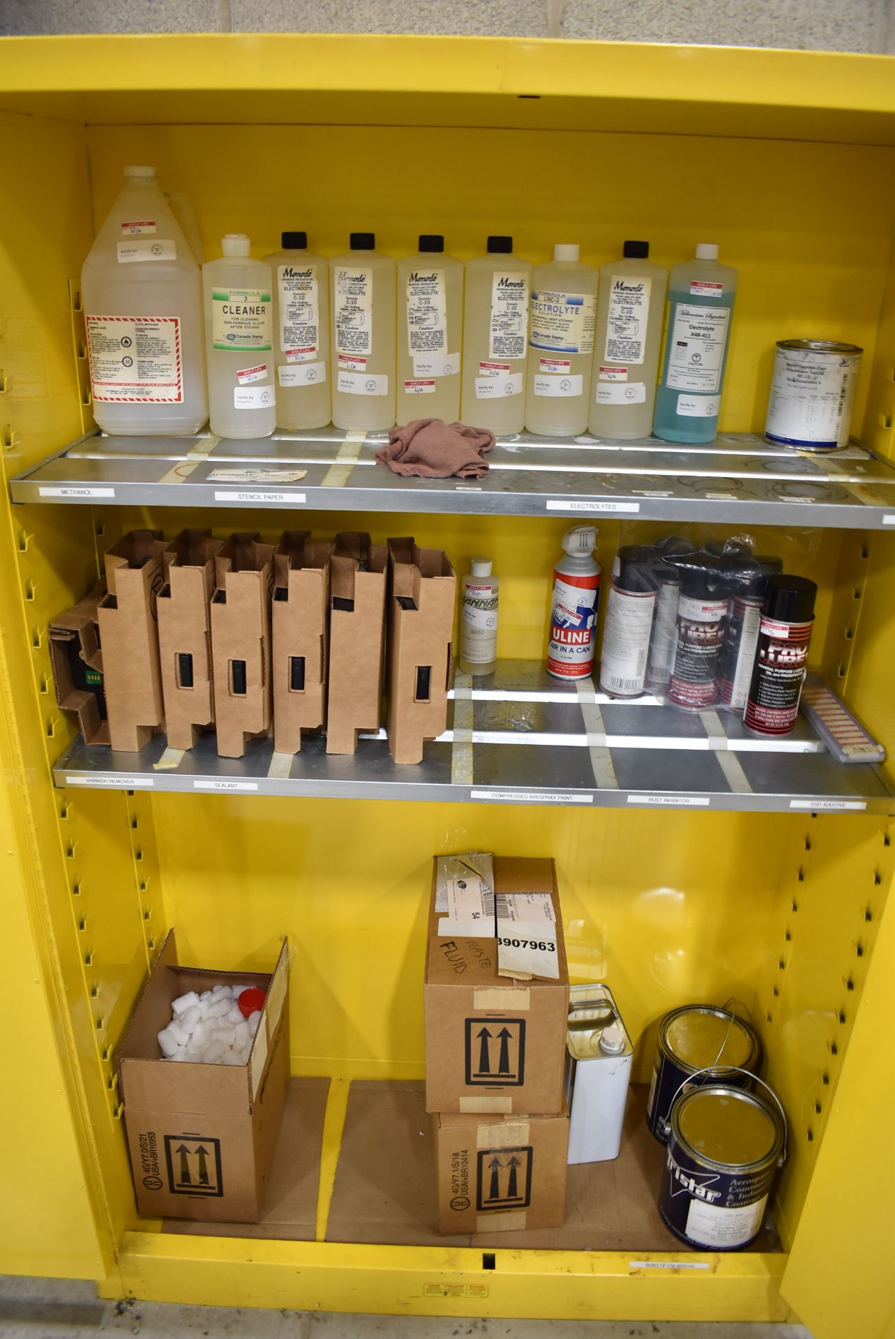 LOT/ JUSTRITE FIREPROOF CABINET WITH SUPPLIES - Image 2 of 4