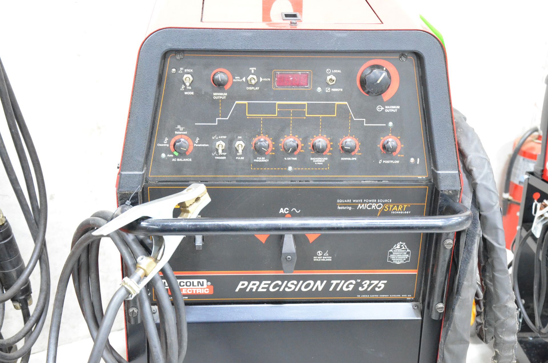 LINCOLN ELECTRIC PRECISION TIG 375 DIGITAL TIG WELDER WITH CABLES AND GUN, S/N U1020117465 - Image 3 of 4