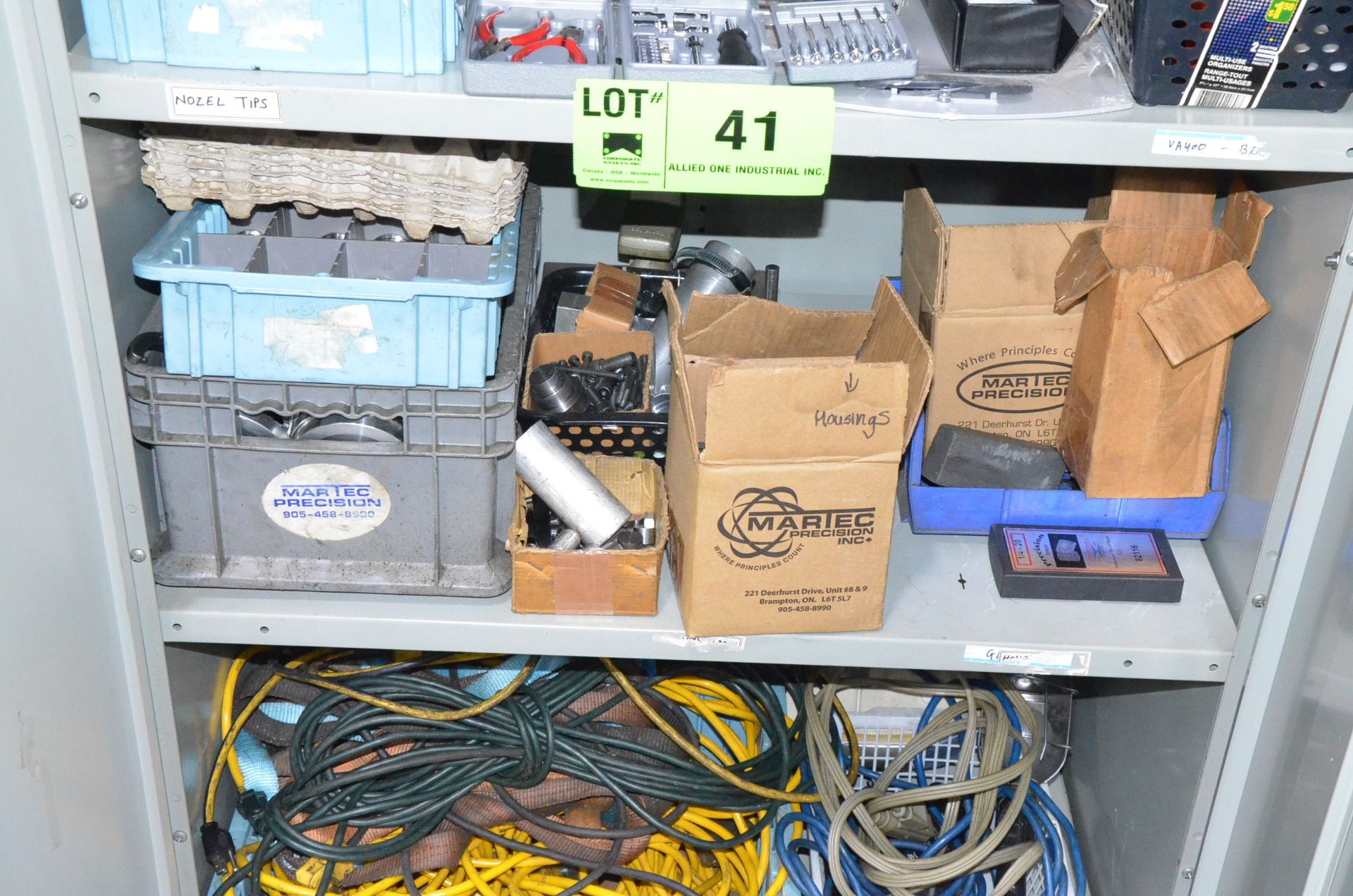 LOT/ CONTENTS OF (3) SHELVES CONSISTING OF EXTENSION CORDS, HARDWARE, HAND AND INSPECTION TOOLS - Image 3 of 4