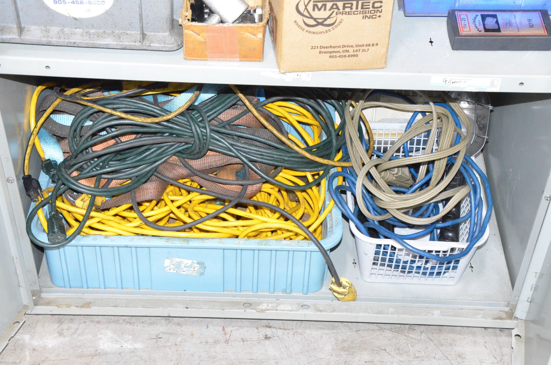 LOT/ CONTENTS OF (3) SHELVES CONSISTING OF EXTENSION CORDS, HARDWARE, HAND AND INSPECTION TOOLS - Image 4 of 4