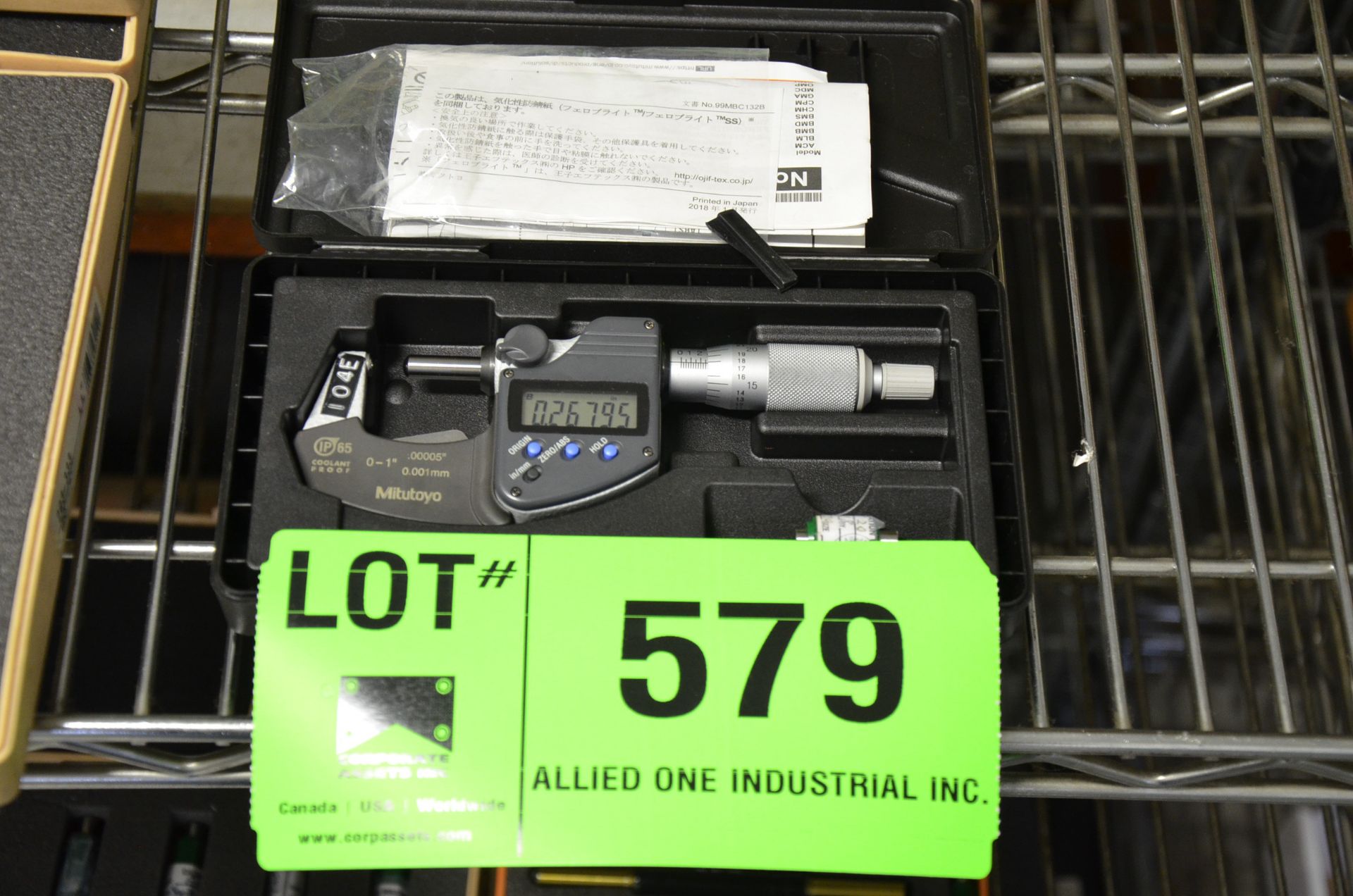 MITUTOYO 0"-1" DIGITAL OUTSIDE MICROMETER, S/N N/A