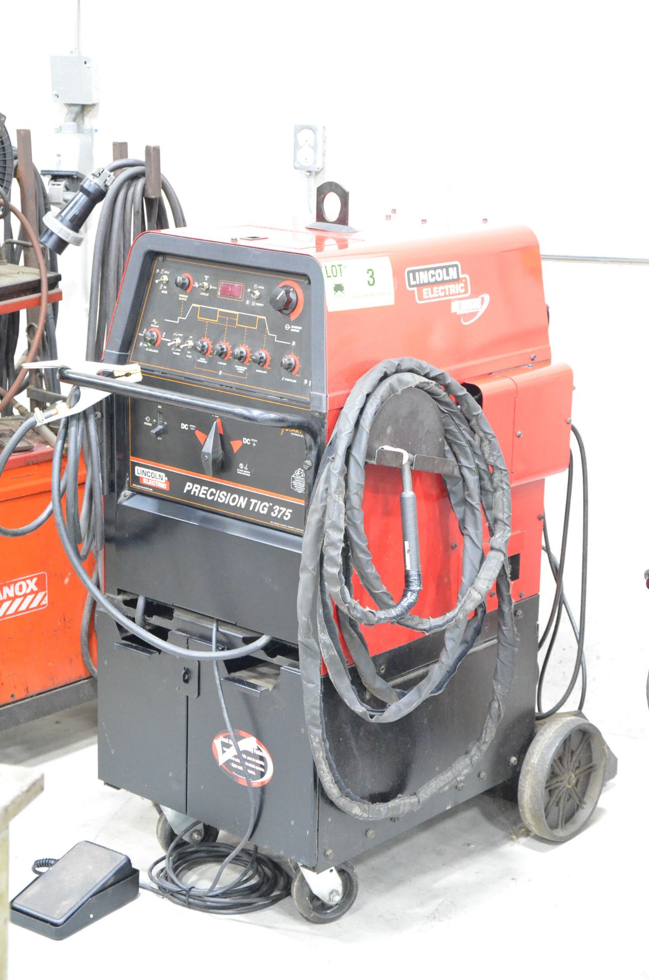 LINCOLN ELECTRIC PRECISION TIG 375 DIGITAL TIG WELDER WITH CABLES AND GUN, S/N U1020117465