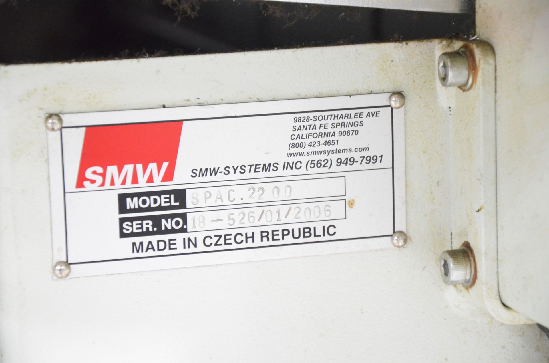 SMW SPAC.2200 SPACESAVER AUTOMATIC ALL ELECTRIC SERVO BAR FEEDER, S/N 18-526/01/2006 (CI) [RIGGING - Image 3 of 3