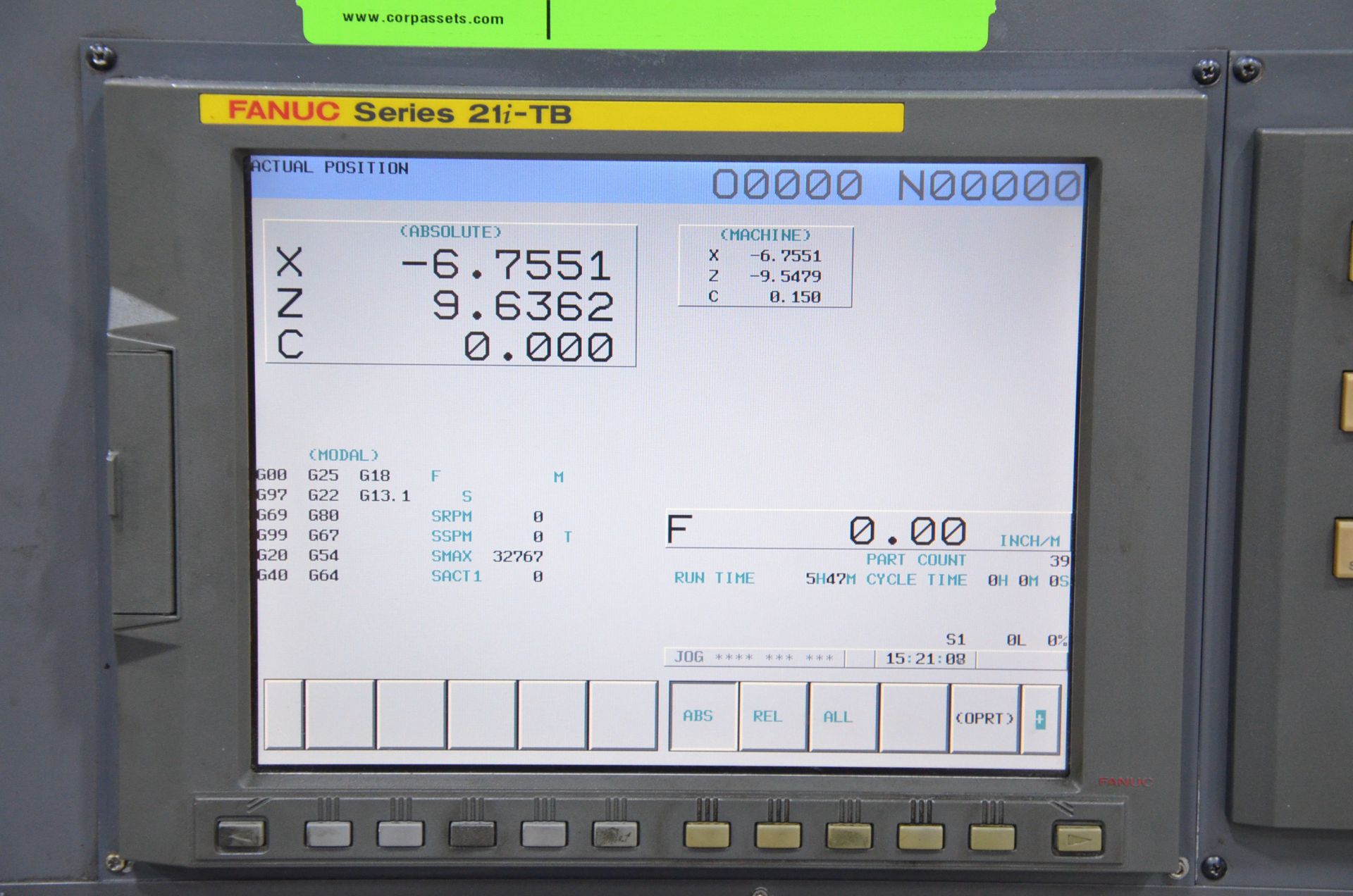NAKAMURA-TOME SC300 CNC TURNING AND LIVE MILLING CENTER WITH FANUC 21I-TB CNC CONTROL, 22.04" SWING, - Image 9 of 16