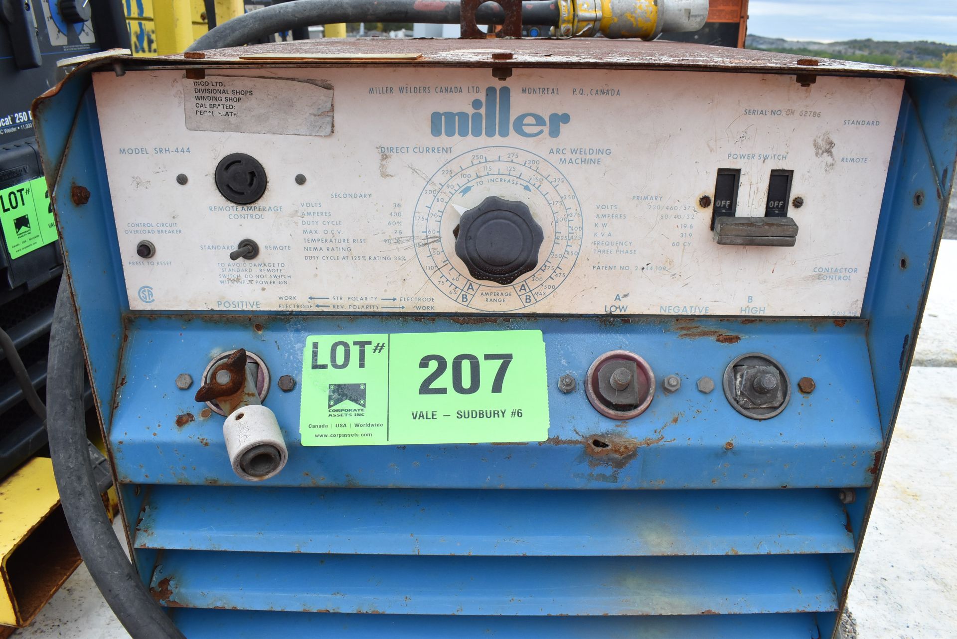 MILLER SRH-444 WELDING POWER SOURCE, S/N: CN-62786 (CMD YARD #2) - Image 2 of 2