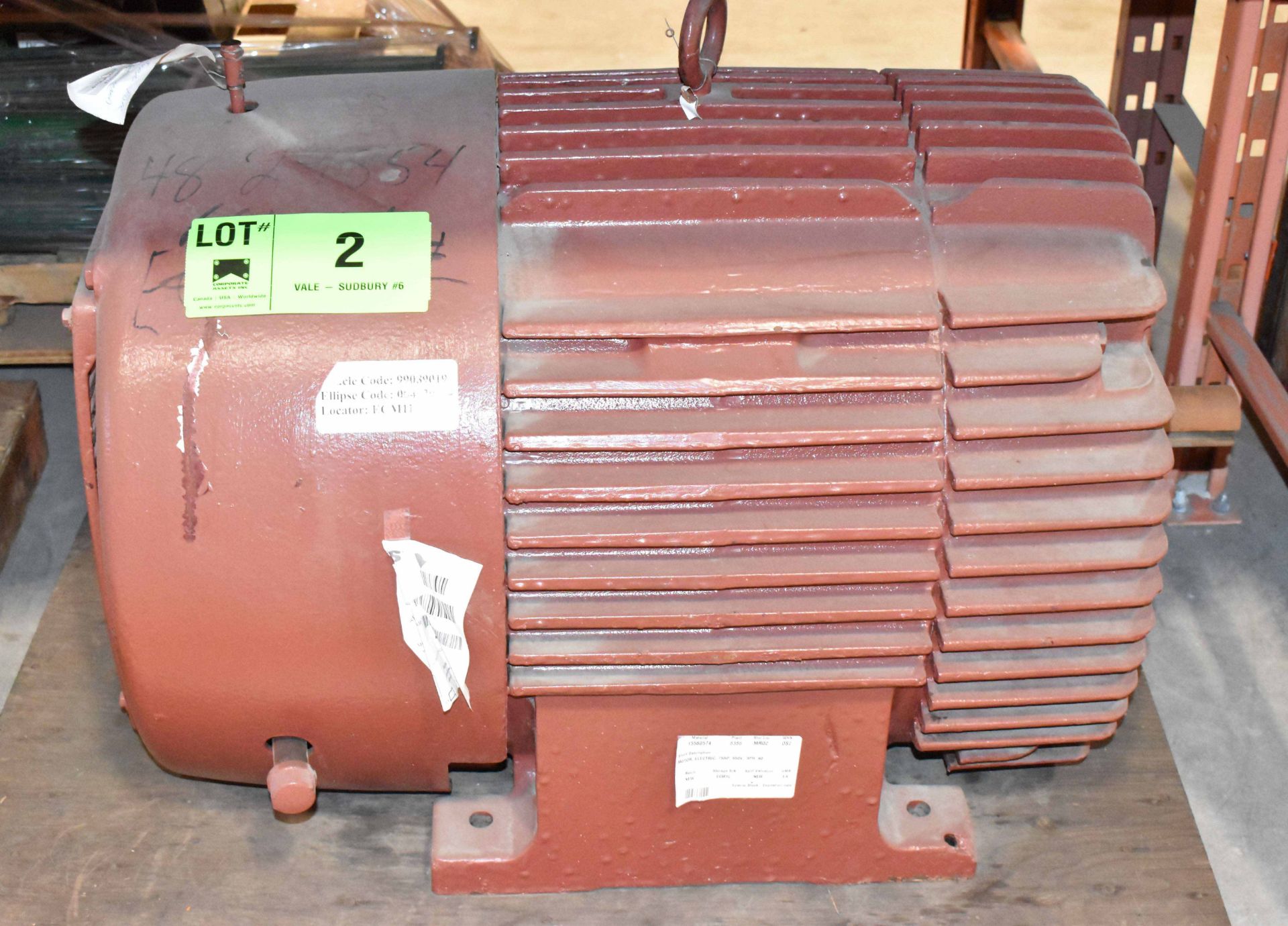 75 HP ELECTRIC MOTOR WITH 550V, 3PH, 60HZ (CMD WAREHOUSE - 10050101)