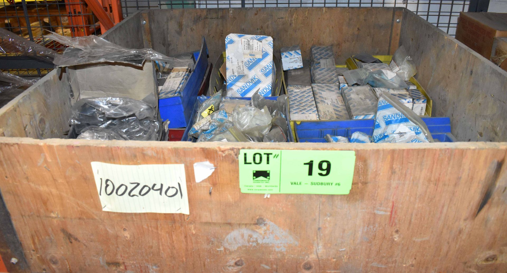 LOT/ CRATE WITH SANDVIK PARTS INCLUDING VALVES, SWITCHES AND HARDWARE (CMD WAREHOUSE - 07040201)