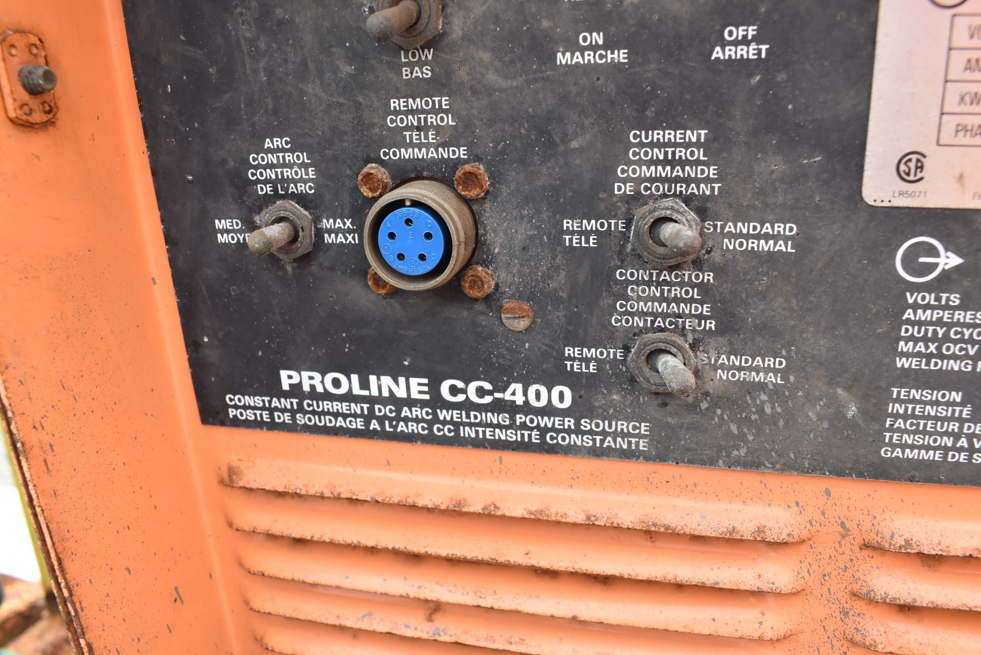 PROLINE CC-400 WELDING POWER SOURCE, S/N: JJ337933 (CMD YARD #2) - Image 2 of 3