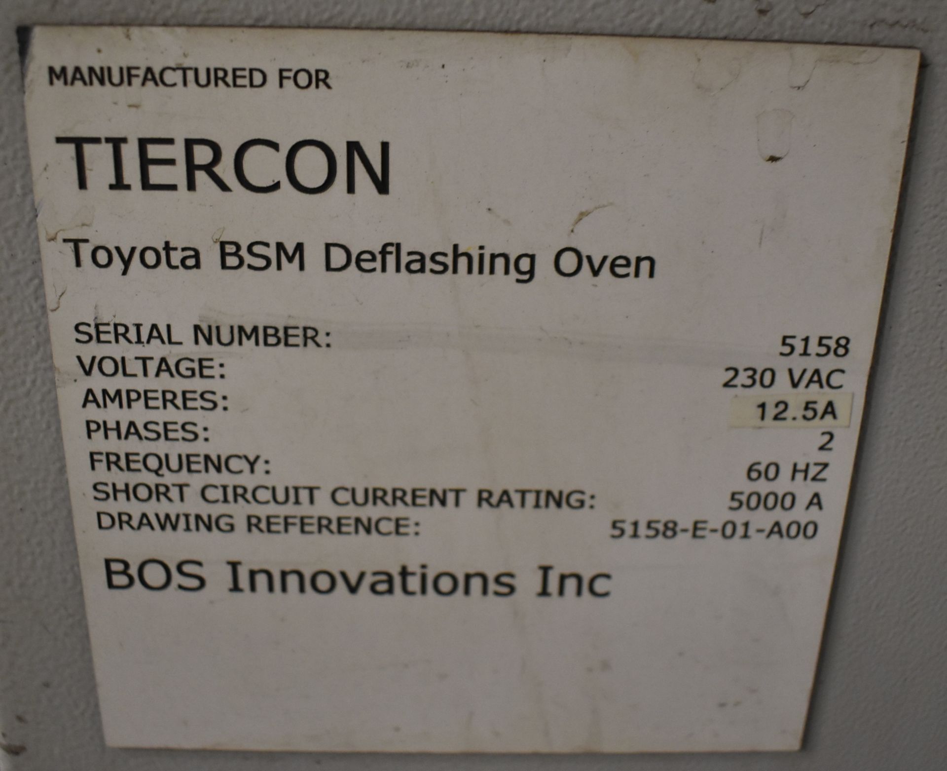 BOS INNOVATIONS CONVEYOR THROUGH-TYPE DEFLASHING OVEN, S/N: 5158 (CI) - Image 4 of 4