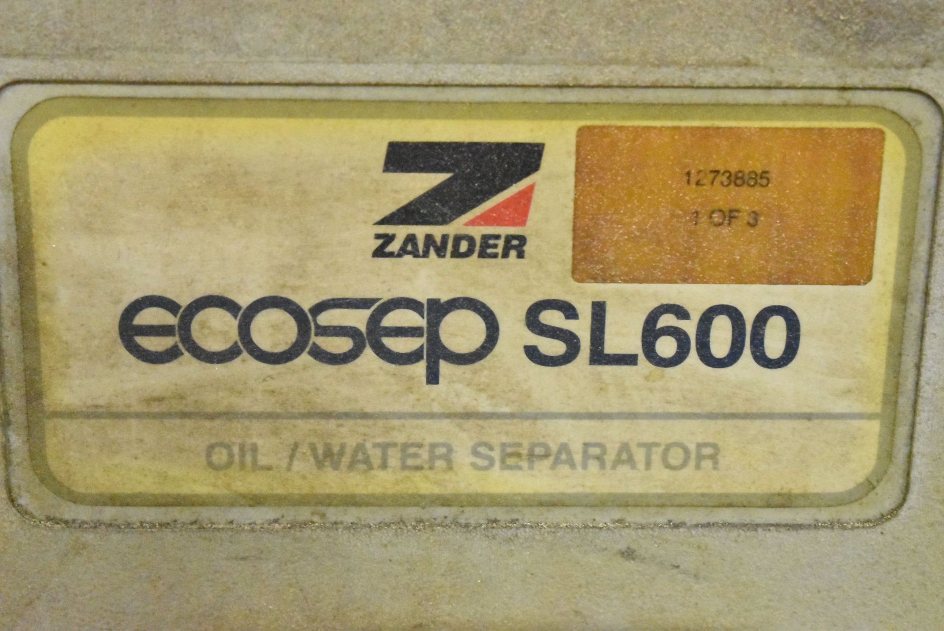 ZANDER ECOSEP SL600 OIL/WATER SEPARATOR, S/N: N/A (CI) - Image 3 of 3