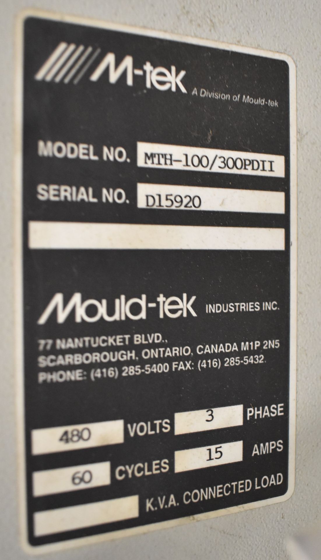 M-TEK MTH100/300PDII CONTROL UNIT WITH DRI-AIR VB-007B-010 1 HP BLOWER, S/N: D15920 (CI) - Image 6 of 6