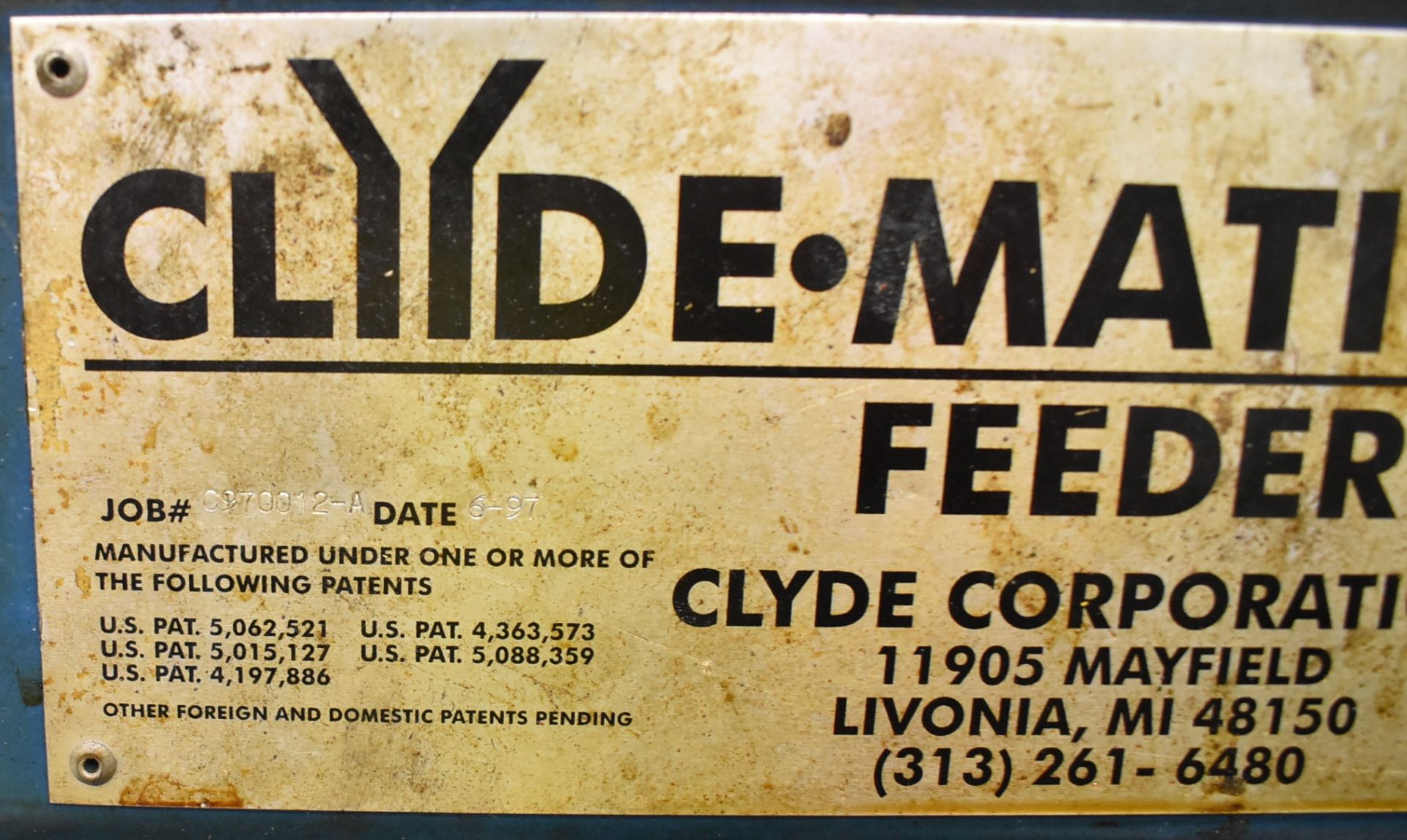 CLYDE-MATIC PORTABLE FEEDER, S/N: 0970012-A - Image 5 of 5