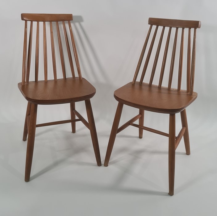 Set of four modern stickback chairs with plywood seats (4)