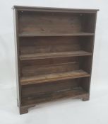 20th century mahogany open bookcase of four shelves, on bracket feet, 104cm x 127cm