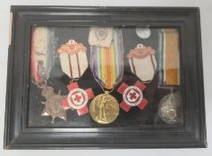 Set of three World War I medals comprising the King's Medal, the Civilisation Medal and the 1914/