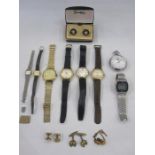 Systema Incabloc gentleman's strap watch in gilt metal case, a Legend gentleman's strap watch with
