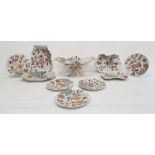 Early 19th century Masons 'Patent Ironstone China' part dessert set to include pedestal serving dish