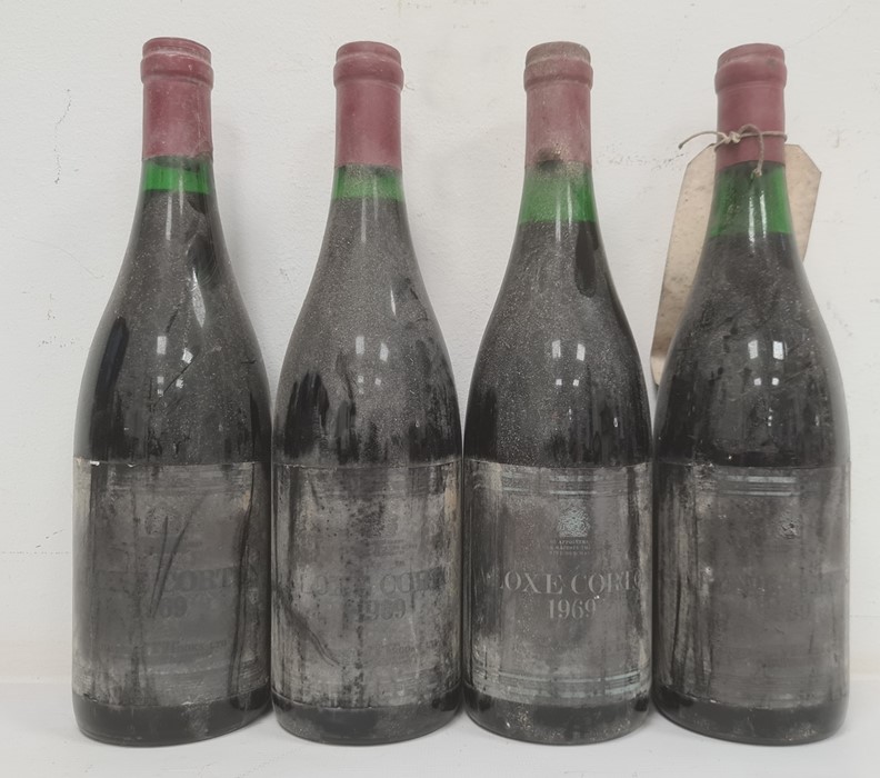 Four bottles of 1969 Aloxe-Corton (labels damaged) (4) (Provenance - this lot has been stored in a