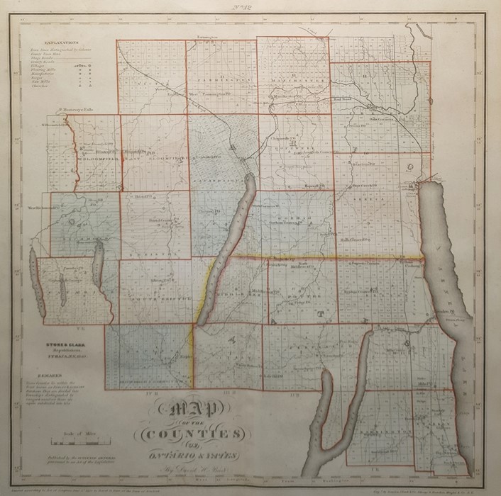 After David Burr  Map of the County of Seneca, 38cm x 31cm  Map of the Counties of Ontario and - Image 3 of 4