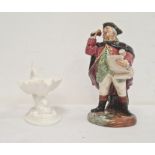 Royal Doulton Town Crier figure, HN2119 and a Royal Worcester china shell and fish dish on oval