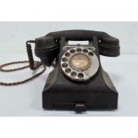 Black bakelite telephone, no.5088(?) and numbered 312F.P.X54/3A