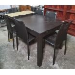Modern rectangular extending dining table and six chairs, labelled 'Marks and Spencer' (7)