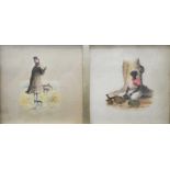 19th century Asian school  Set of four watercolours (framed as two) Portrait studies of Indian