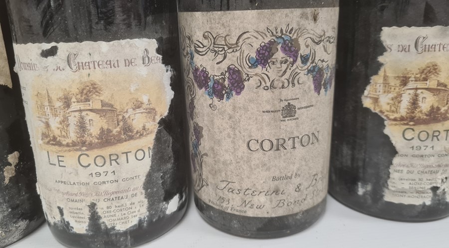 Two bottles of 1971 Le Corton (labels damaged), another of Corton 1955 (low level) and four other - Image 2 of 7