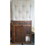 Oak single bedframe and mattress