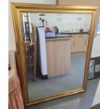Modern rectangular gilt-framed mirror, 105.5 x 136cm