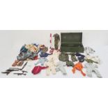 Action Man (damaged), quantity Action Man outfits including astronaut and accessories including skis