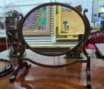 19th century oval toilet mirror