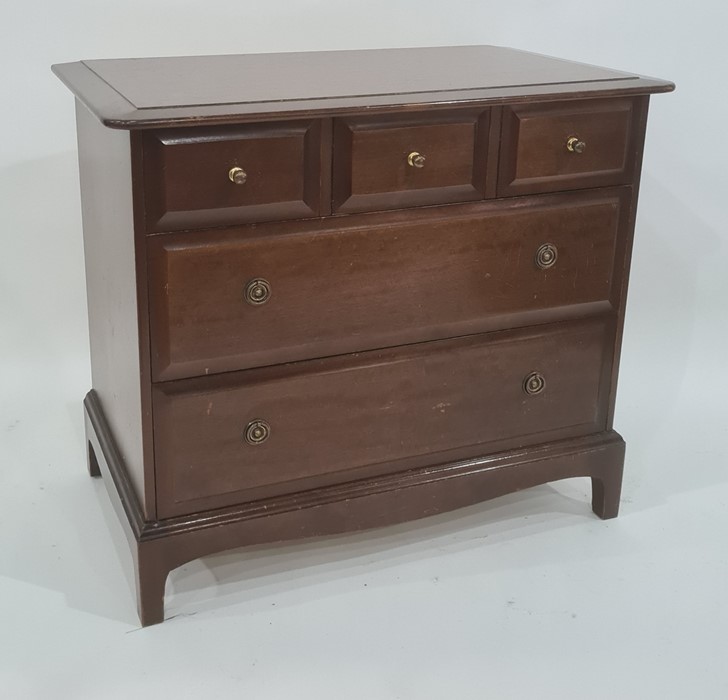 20th century Stag Minstrel chest of three short over two long drawers, on bracket feet, 82cm x 71cm