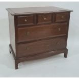 20th century Stag Minstrel chest of three short over two long drawers, on bracket feet, 82cm x 71cm