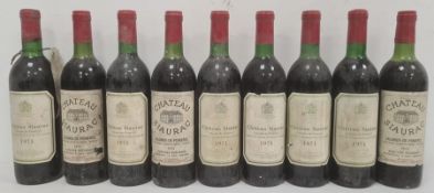 Six bottles of 1971 Chateau Siaurac, Lalande de Pomerol and three bottles of 1975 Chateau Siaurac (