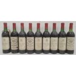 Six bottles of 1971 Chateau Siaurac, Lalande de Pomerol and three bottles of 1975 Chateau Siaurac (