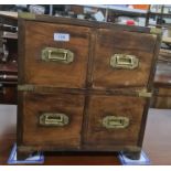 Modern campaign-style chest of four drawers, 36cm x 39cm