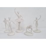 Royal Ballet porcelain sculpture "Princess Aurora" in white bisque and four Royal Ballet bisque