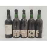 Three bottles of 1964 Taylor's Crusted Port, another bottle of probably same (label torn) and a
