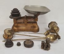 Brass meat jack with label for C&J Reed, North Street, Brighton, brass kitchen utensils and a