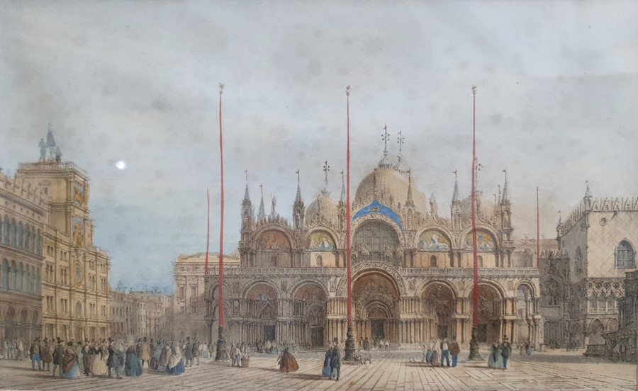 After Giovanni Pividor (1812-1872)  Coloured lithographs Six Venetian views, each 16cm x 25cm (6)