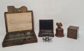 Late 19th/early 20th century travelling wooden artist's box, the hinged cover revealing galvanised