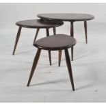 Nest of three dark elm Ercol tables Condition ReportPlease see added photos. there is a label on the