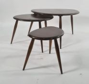 Nest of three dark elm Ercol tables Condition ReportPlease see added photos. there is a label on the