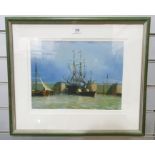 Set of six colour prints after 19th century school oils, ships at sea, various sizes (6)