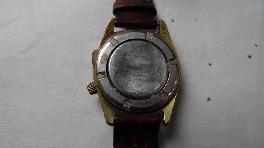 Swiss Emperor 17-Jewels Incabloc alarm watch with baton numerals to the gold coloured dial, - Image 6 of 14