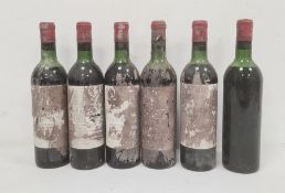 Four bottles 1963 Chateau la Tour 1er Grand Cru Pauillac-Medoc (labels damaged) and two bottles